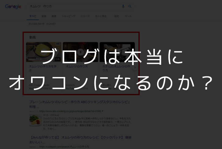 【ブログはオワコン？】GoogleはYoutubeを優遇してるわけじゃない説