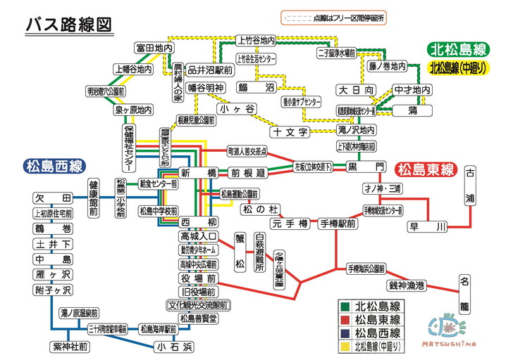 松島町町営バス路線図